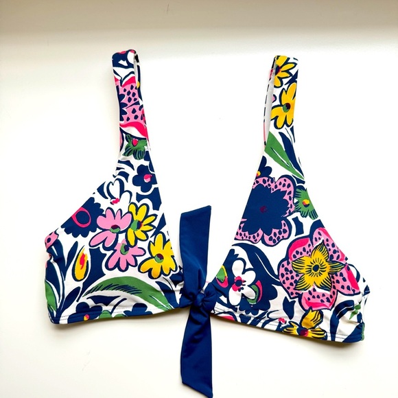 Roller Rabbit Cha Chas Tie Front Bralette Swim Bikini Top Size Small - Picture 1 of 4